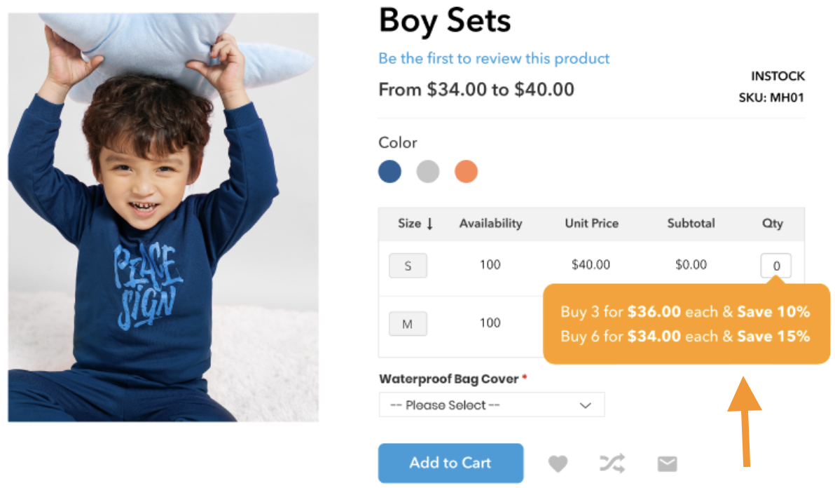 Example of Tier Price Showing Image