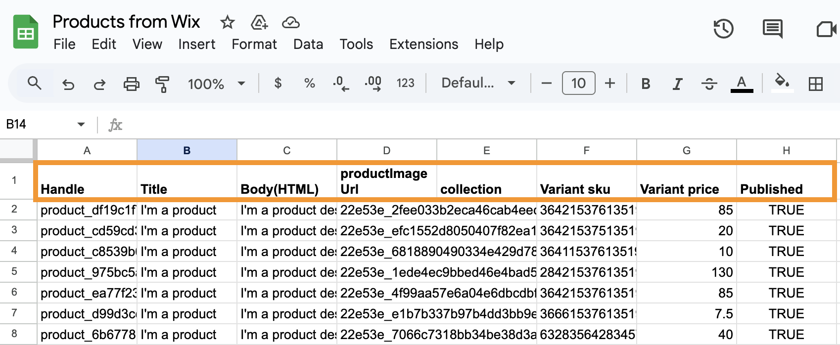 Prepare CSV File