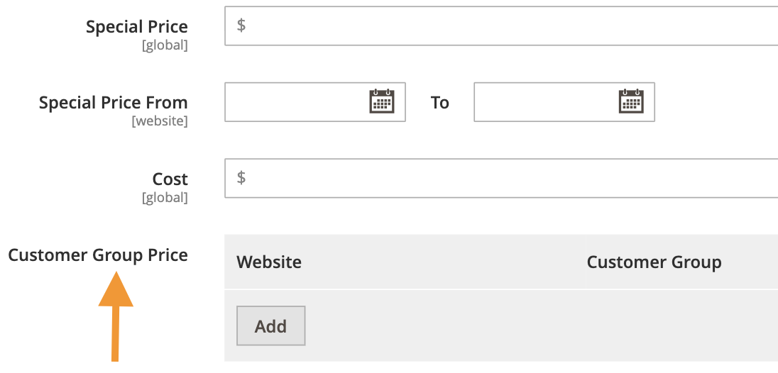 Jump to Custom Group Price