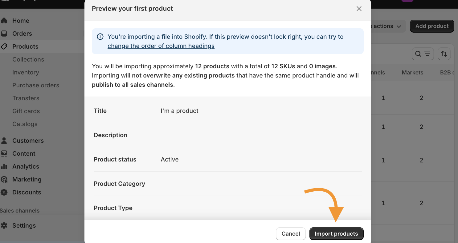Preview Your First Product