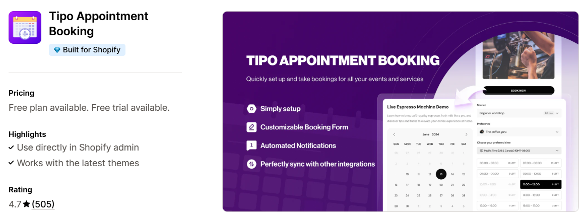Tipo Appointment Booking