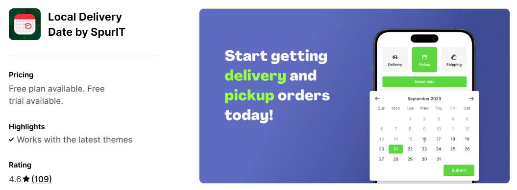 Local Delivery Date by SpurIT