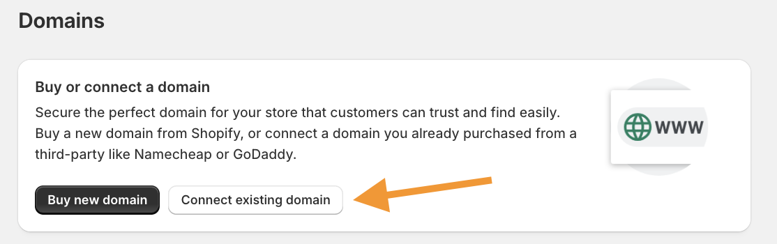 Connect Existing Domain to Shopify