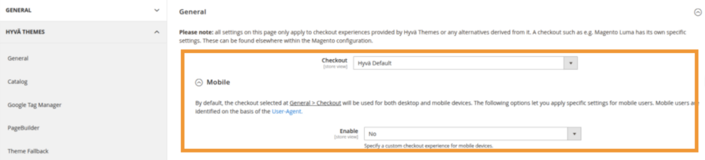 Hyva Checkout in Magento 2 backend