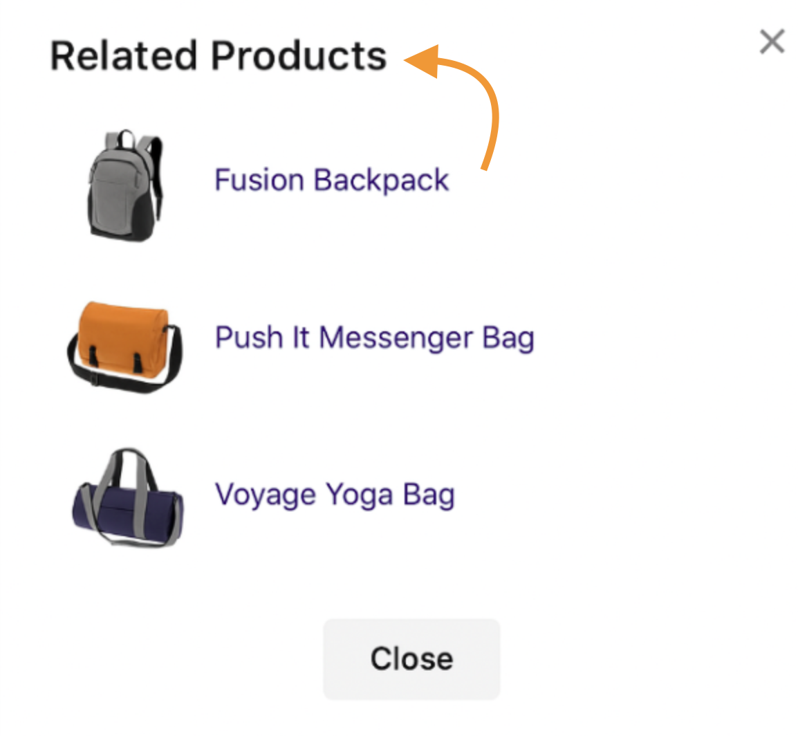 Related Products in the Popup Modal in Magento 2
