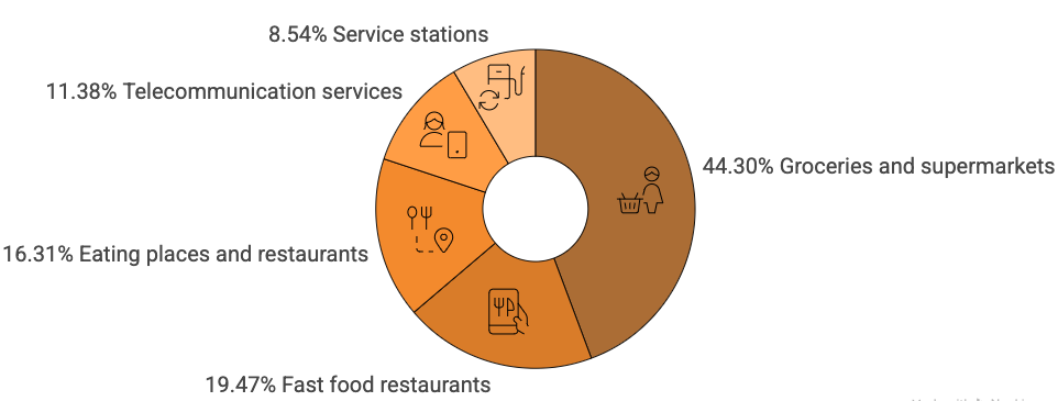 Merchant category-wise distribution of UPI usage