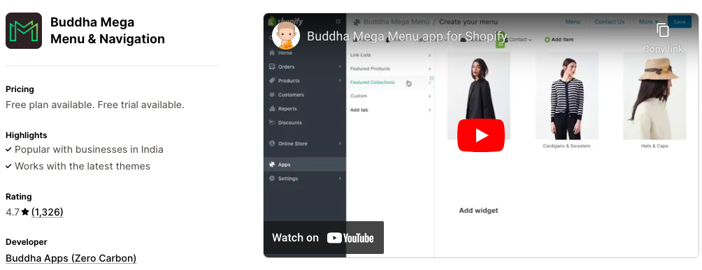 Buddha Mega Menu Navigation