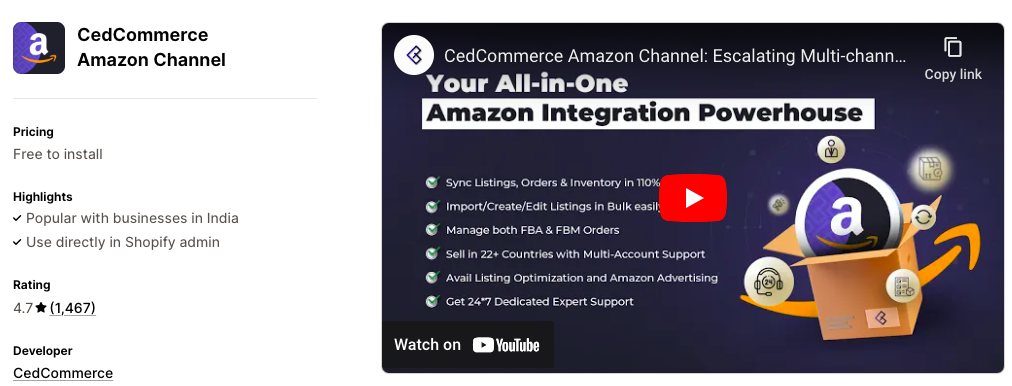 CedCommerce Amazon Channel