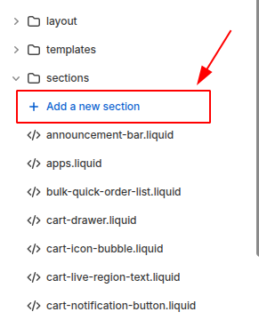 Click on Add a New Section