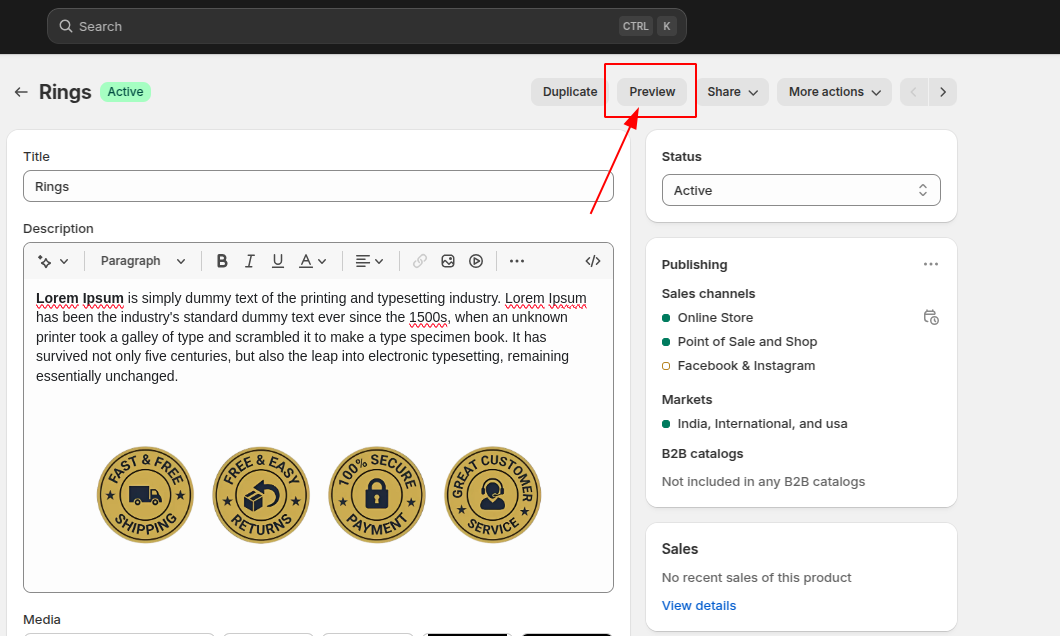 Save the Changes and Click Preview
