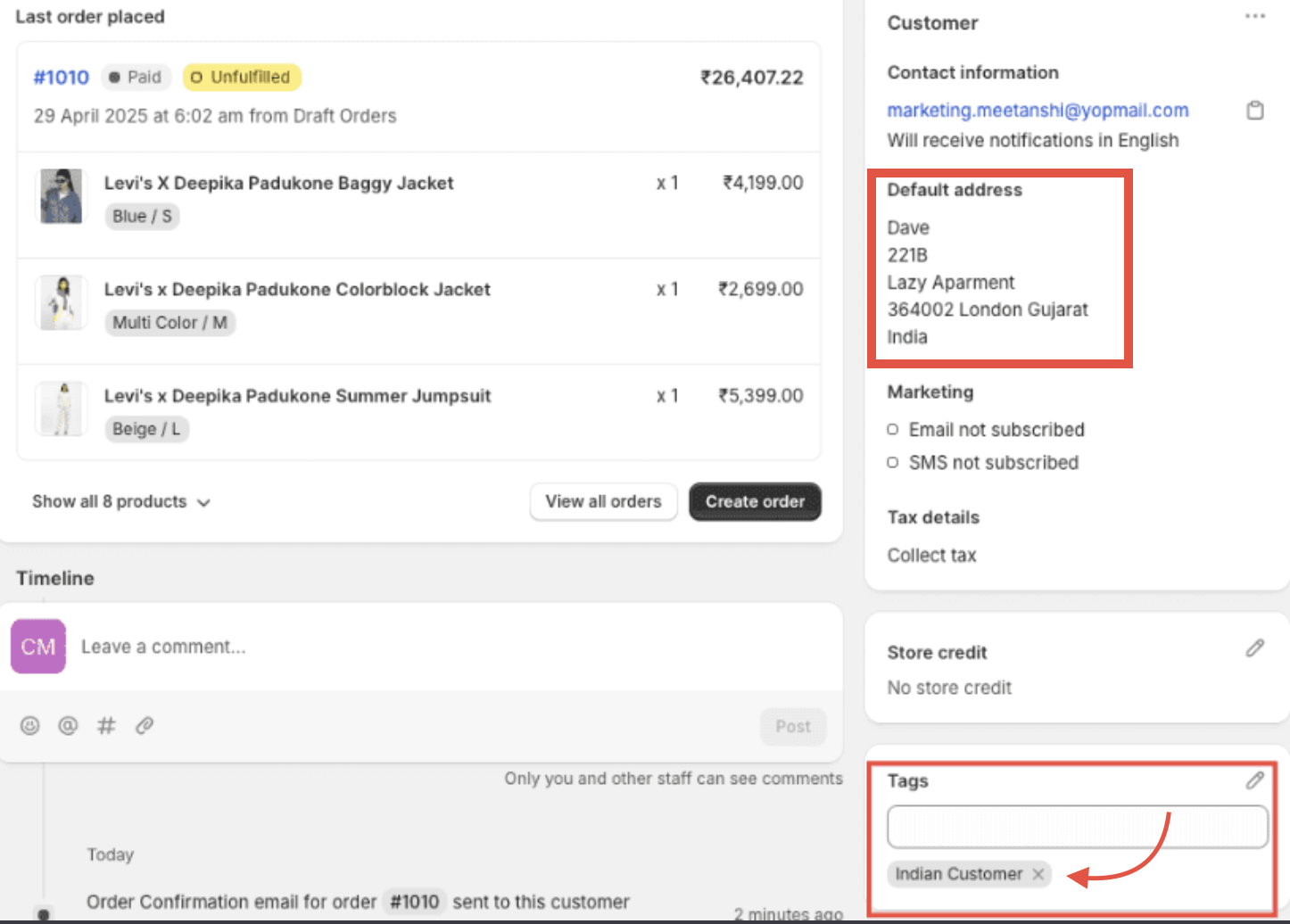Test the Workflow for Indian Customers