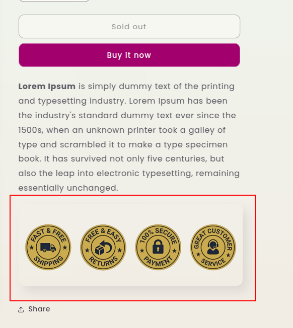 This is how the Trust Badge will Look After Adding