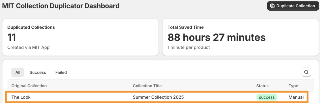 Check the status of newly created collection