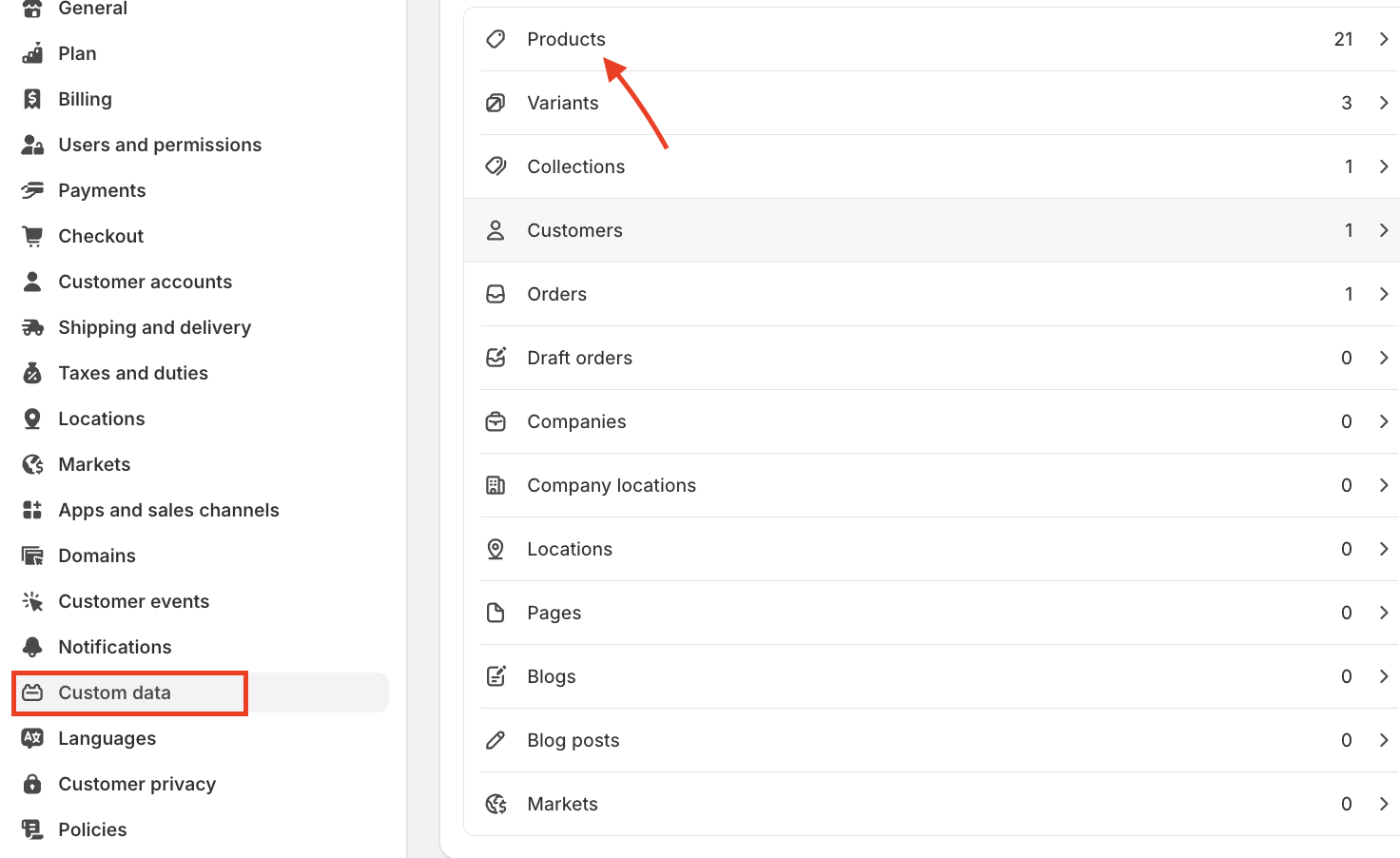 Define Product Metafields