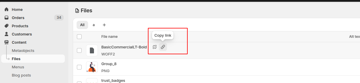 Copy the URL of Each Uploaded File