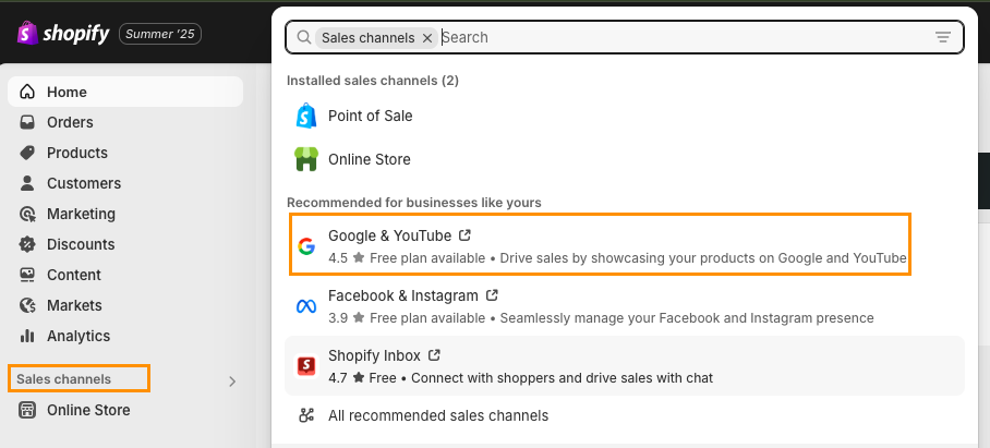 Install the Google YouTube Shopify App