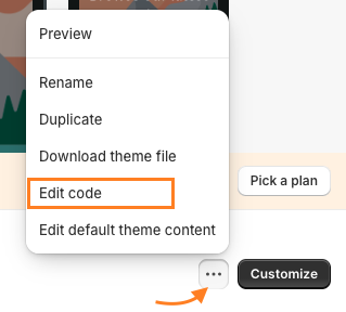Got to Online Store Themes than Click Three Dots and Click Edit Code