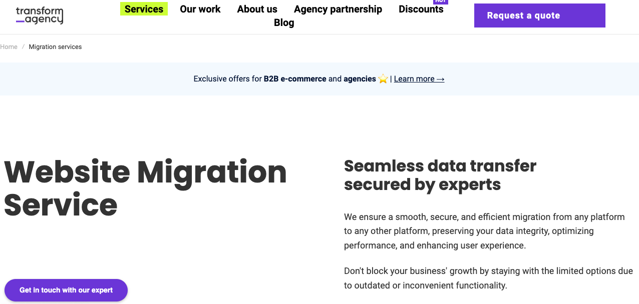 Transform Agency Migration Service