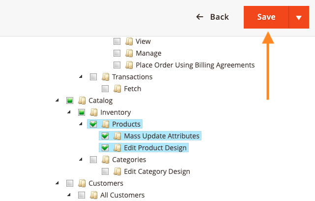 Under Resource Access Select the Data You Want to Export