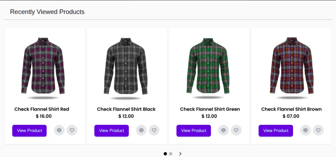 Recently viewed products block on the frontend