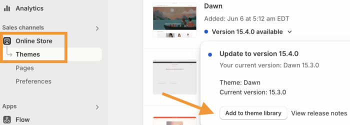 Add to theme library