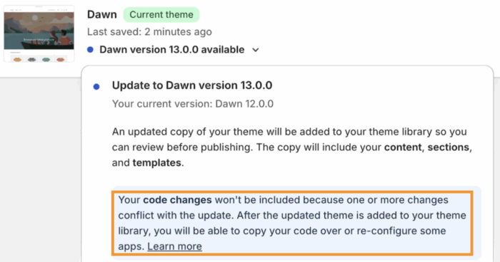 Code changes in Shopify theme