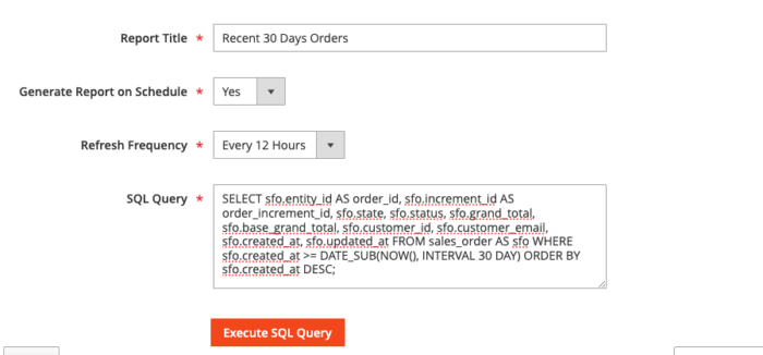 Execute the SQL Query in the Meetanshi extension