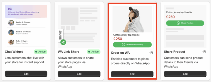 Order on WhatApp widget