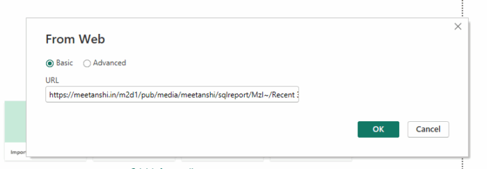 Paste the URL in the report