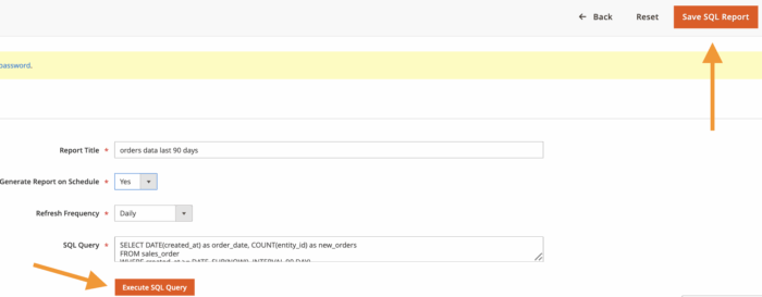 Save SQL Report