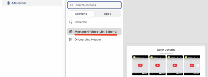Add new section for video list