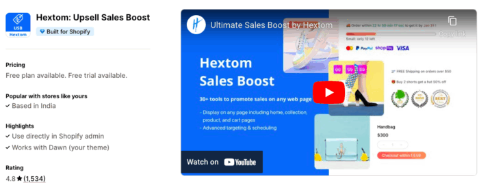 Hextom Shopify App