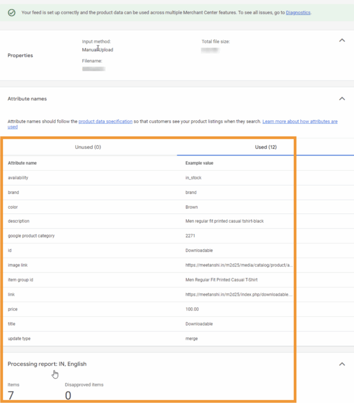 Magento Product report in GMC