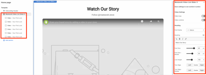 Meetanshi Video List Section