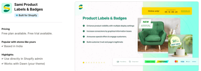 Sami product labels
