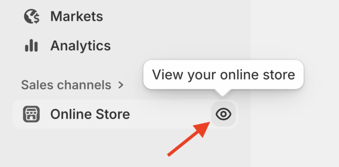 View your created Shopify online store for Canada