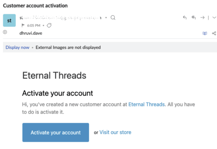 your customers click on Activate your account