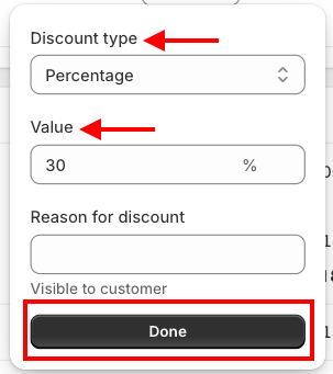 add discount type & price