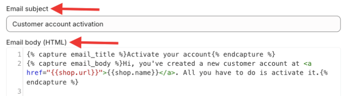 edit email subject and body