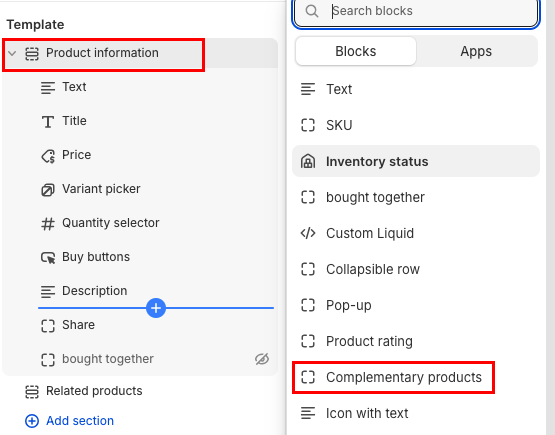 select Complementary products