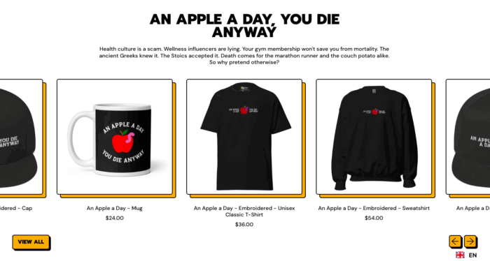 the philosopher's shirt_product page