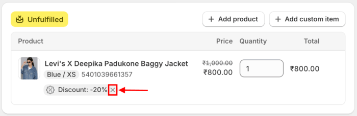 remove the discount