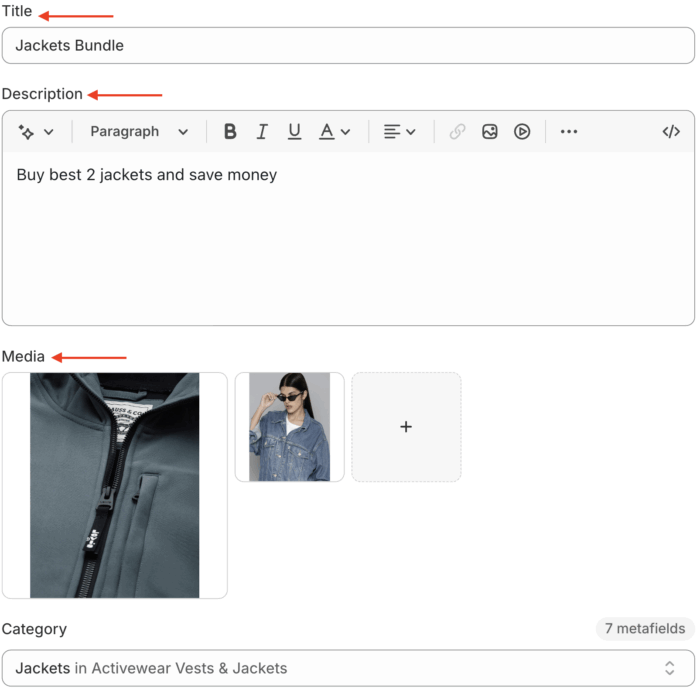 Edit the Bundle Shopify Product Page