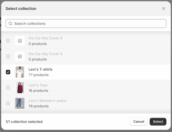 select colletion
