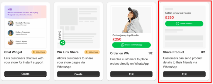 click Share Product on WhatsApp