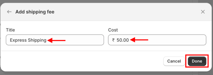 Enter title & cost