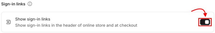 enable the Show sign-in links