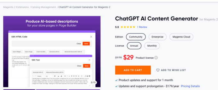 Amasty ChatGPT AI Content Generator for Magento 2