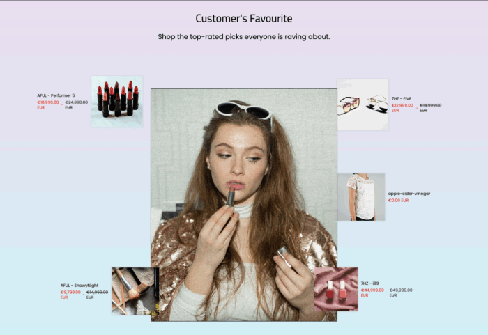 Preview of shop the look section on added on Shopify using an app