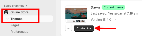 click Customize